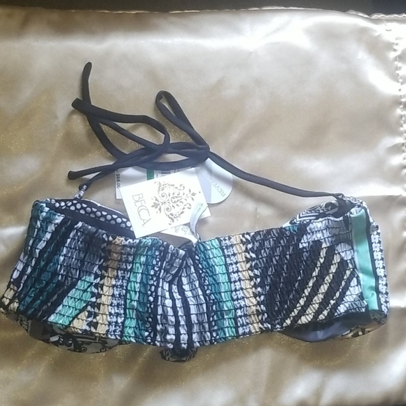 NWT Becca Reversible Bandeau Bikini Top size Large - Picture 7 of 13